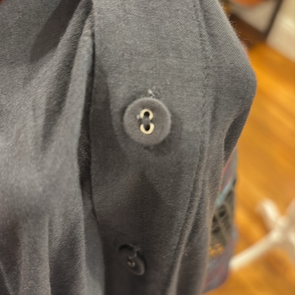 Sweet by Miss Me Embroidered Gray Romper with front pockets.  Size S - Picture 6 of 8